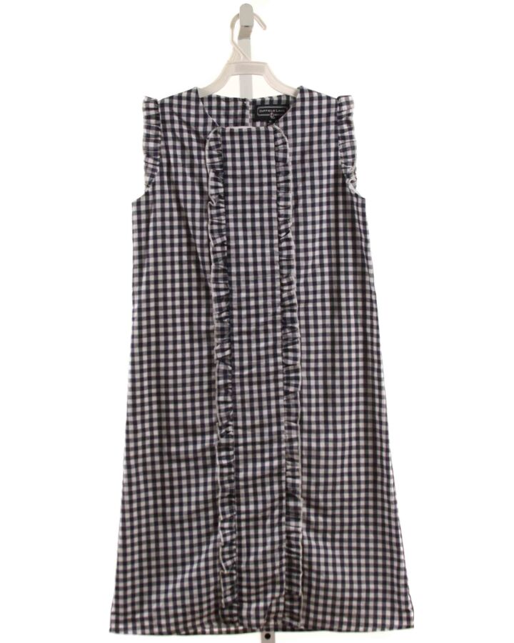 DUFFIELD LANE  NAVY  GINGHAM  DRESS WITH RUFFLE