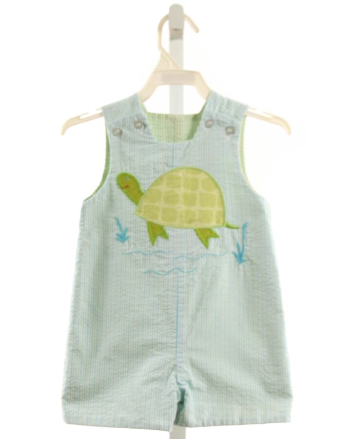 BAILEY BOYS  AQUA SEERSUCKER STRIPED APPLIQUED JON JON