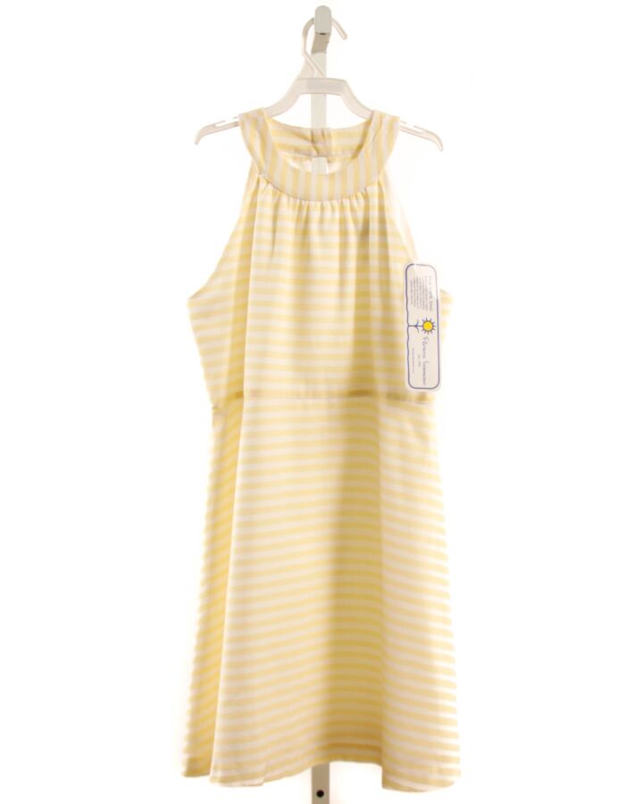FLORENCE EISEMAN  PALE YELLOW PIQUE STRIPED  KNIT DRESS