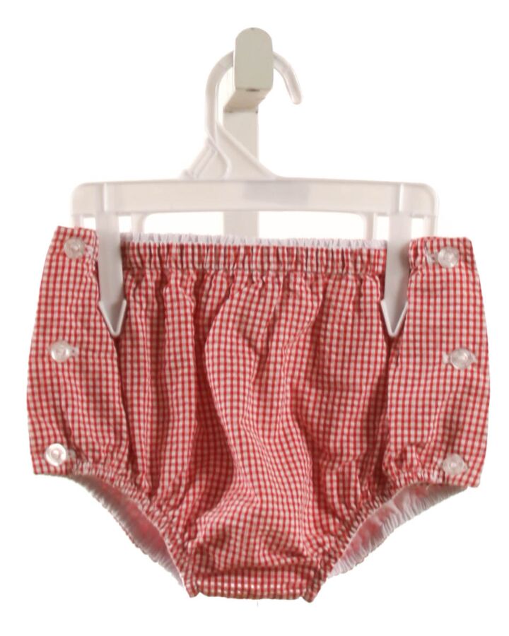LITTLE ENGLISH  RED SEERSUCKER GINGHAM  DIAPER COVER