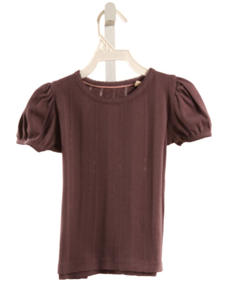 MINI BODEN  PURPLE    KNIT SS SHIRT WITH PICOT STITCHING