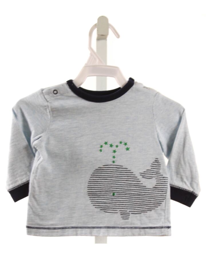 LITTLE ME  LT BLUE   EMBROIDERED KNIT LS SHIRT