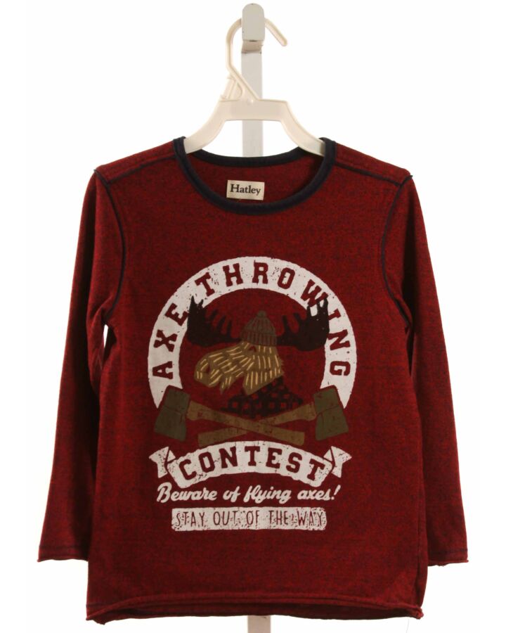 HATLEY  MAROON   PRINTED DESIGN T-SHIRT