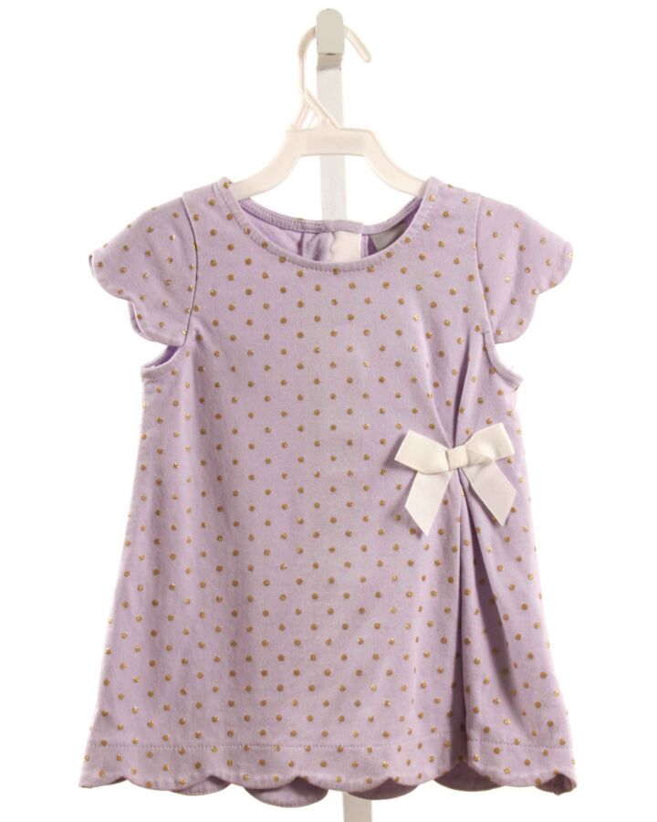 TAHARI  LAVENDER  POLKA DOT  KNIT SS SHIRT WITH BOW