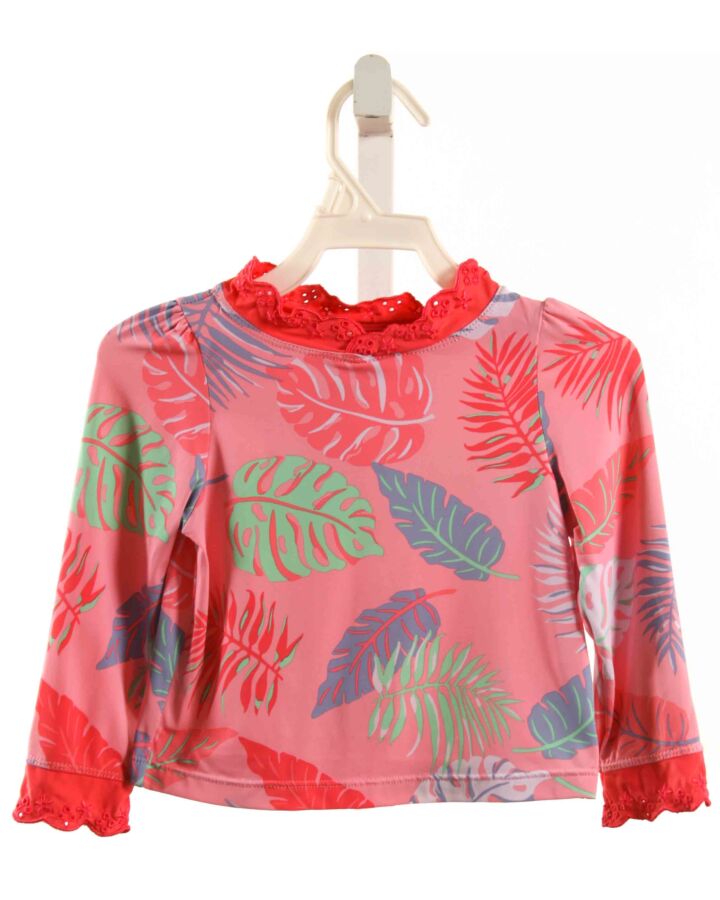 THE BEAUFORT BONNET COMPANY  HOT PINK    RASH GUARD WITH EYELET TRIM