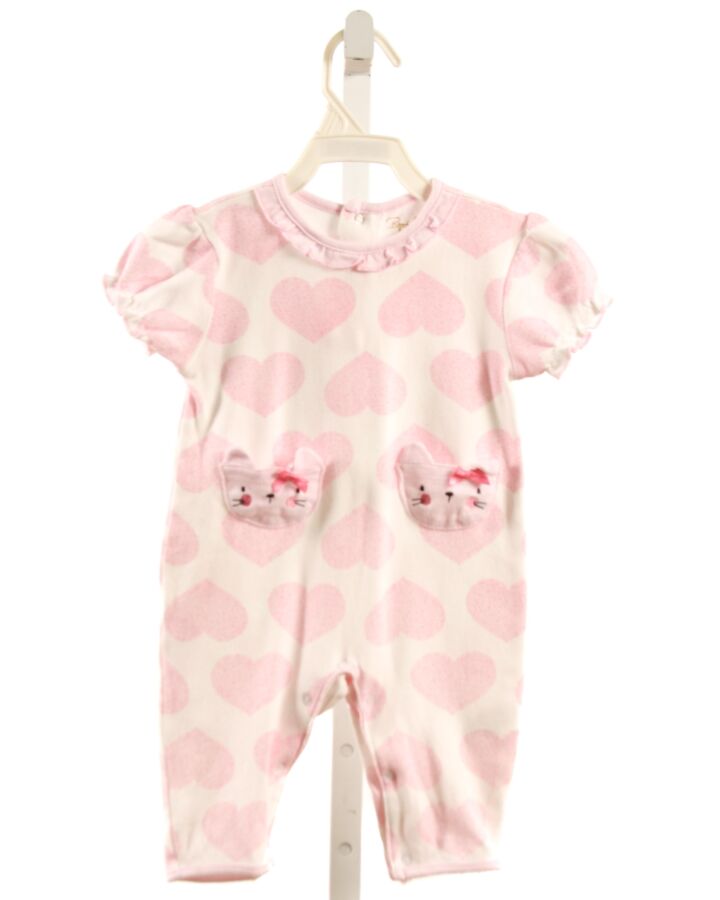 RENE ROFE  LT PINK   APPLIQUED KNIT ROMPER