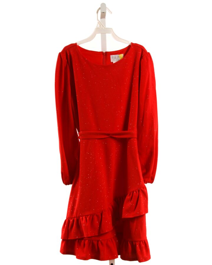 BLUSH  RED    PARTY DRESS WITH RUFFLE