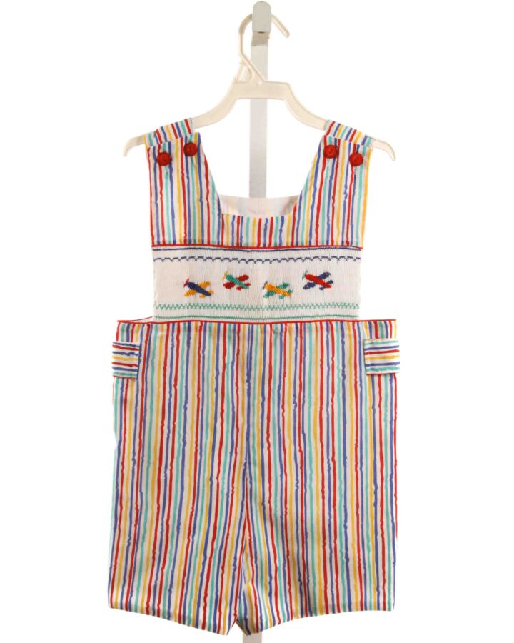 NO TAG  MULTI-COLOR  STRIPED SMOCKED JON JON