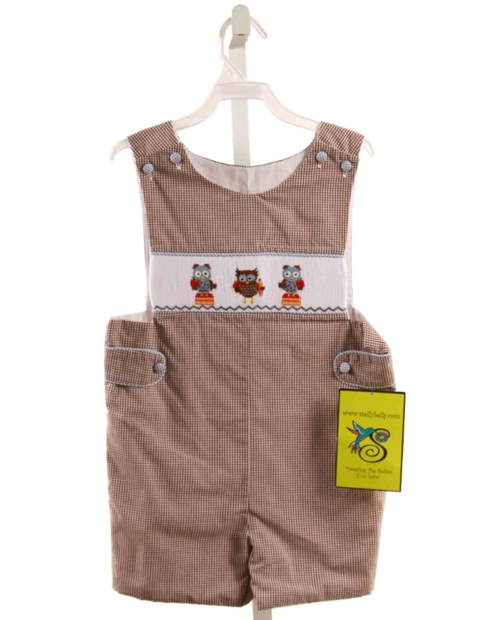 STELLYBELLY  BROWN  GINGHAM SMOCKED JON JON