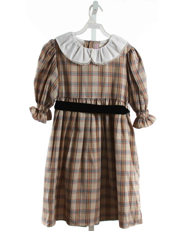 LA COQUETA  BROWN  PLAID  DRESS