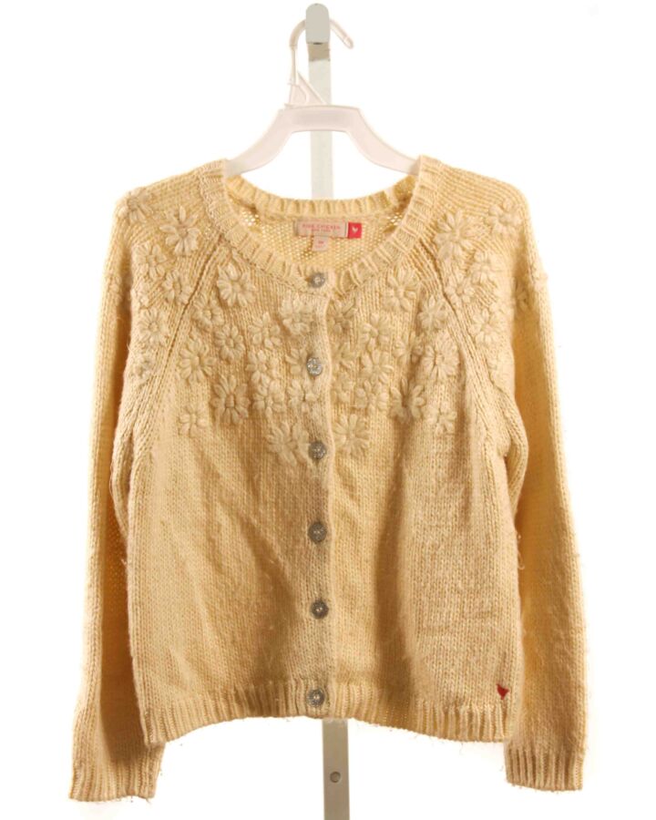 PINK CHICKEN  IVORY  FLORAL EMBROIDERED CARDIGAN