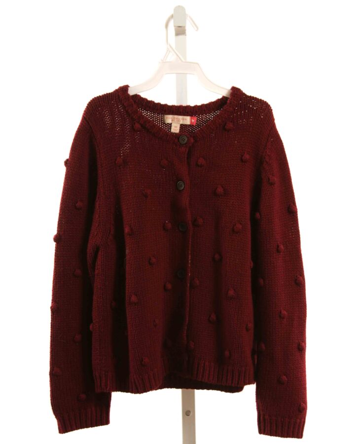 PINK CHICKEN  MAROON SWISS DOT   CARDIGAN