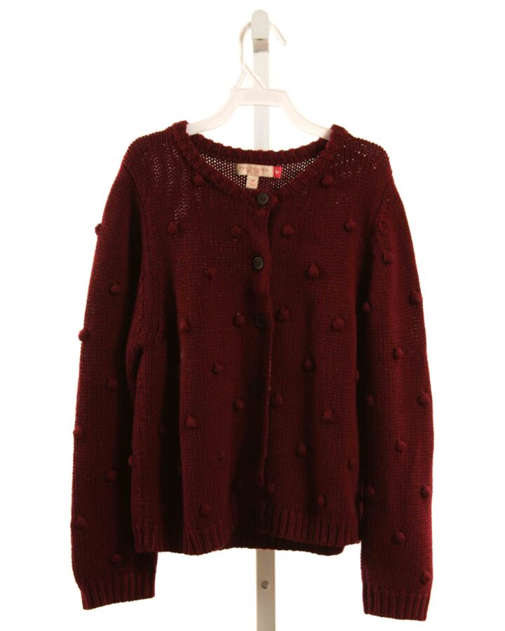 PINK CHICKEN  MAROON SWISS DOT   CARDIGAN
