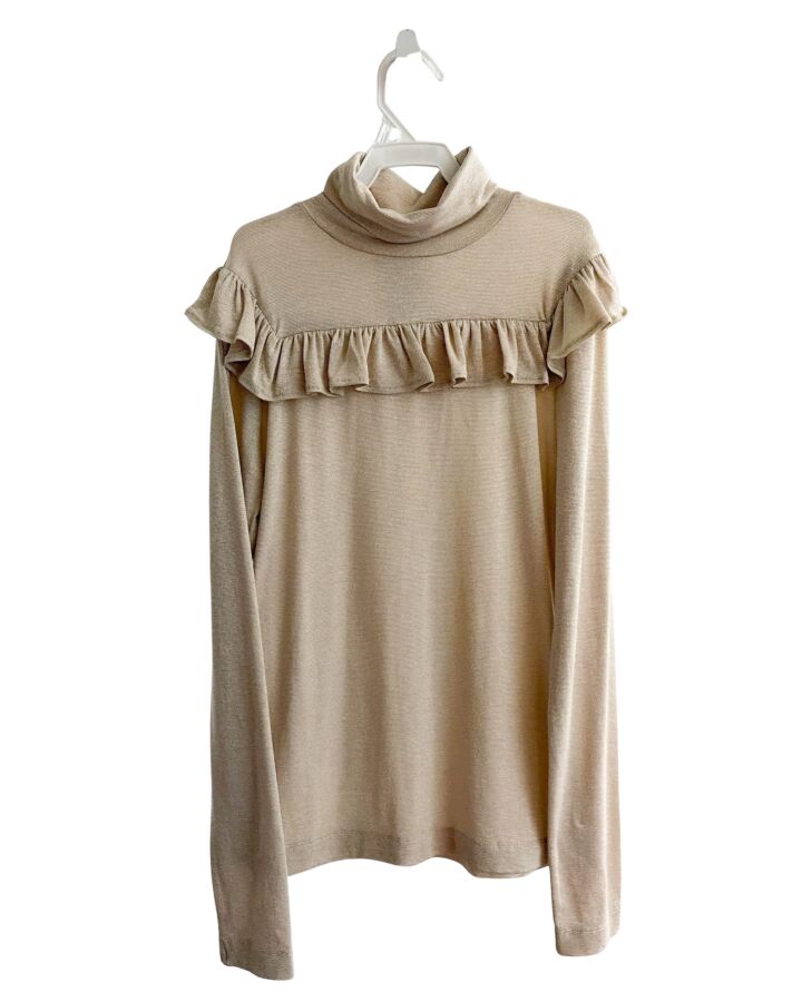 THE MIDDLE DAUGHTER  GOLD    KNIT LS SHIRT WITH RUFFLE