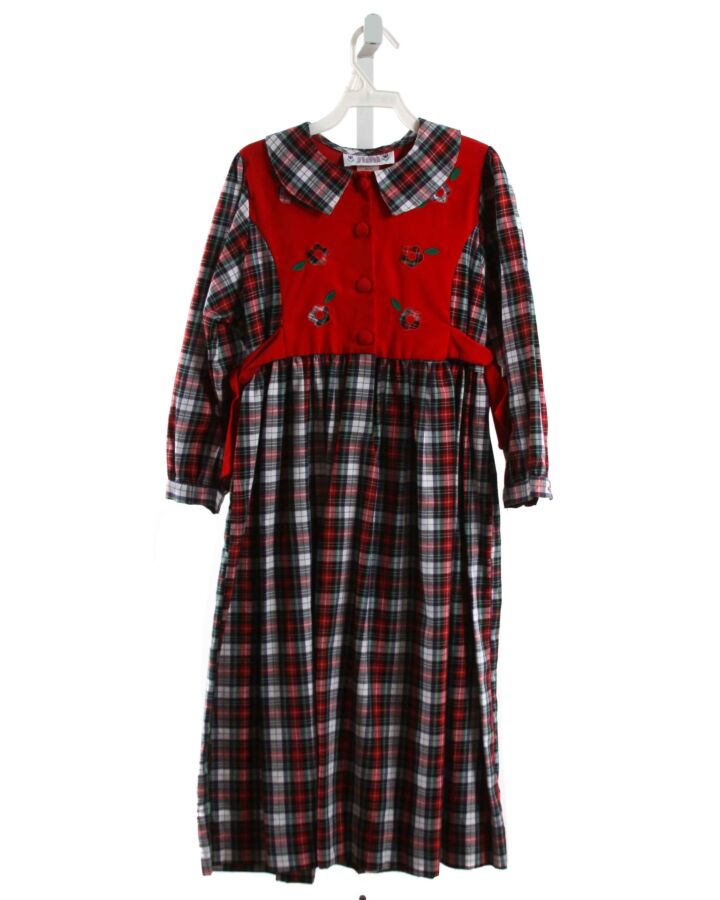 SIMI BABY  MULTI-COLOR  PLAID APPLIQUED DRESS