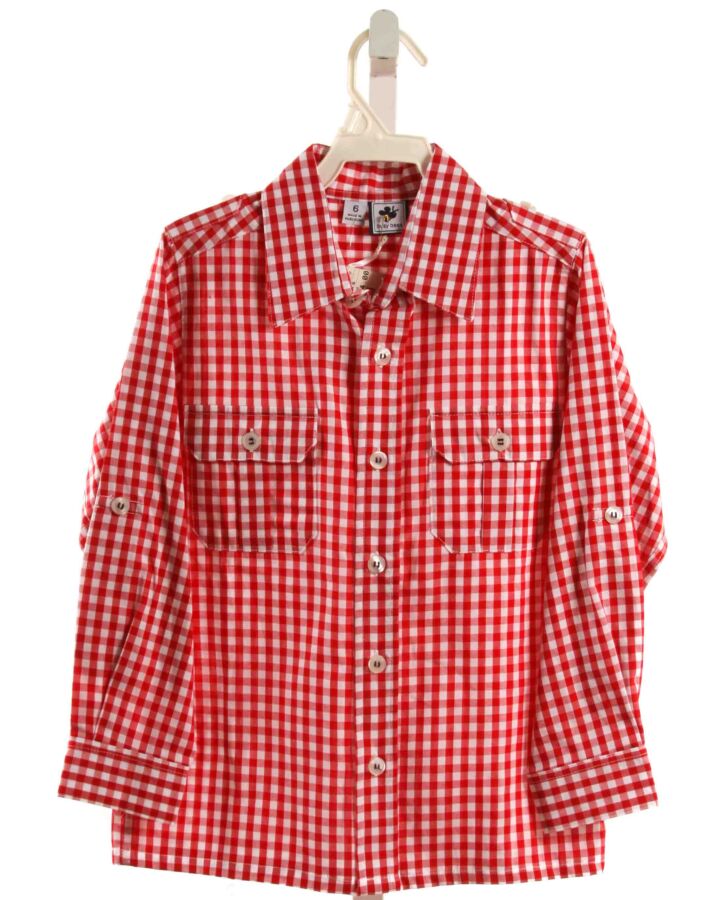 BUSY BEES  RED  GINGHAM  DRESS SHIRT