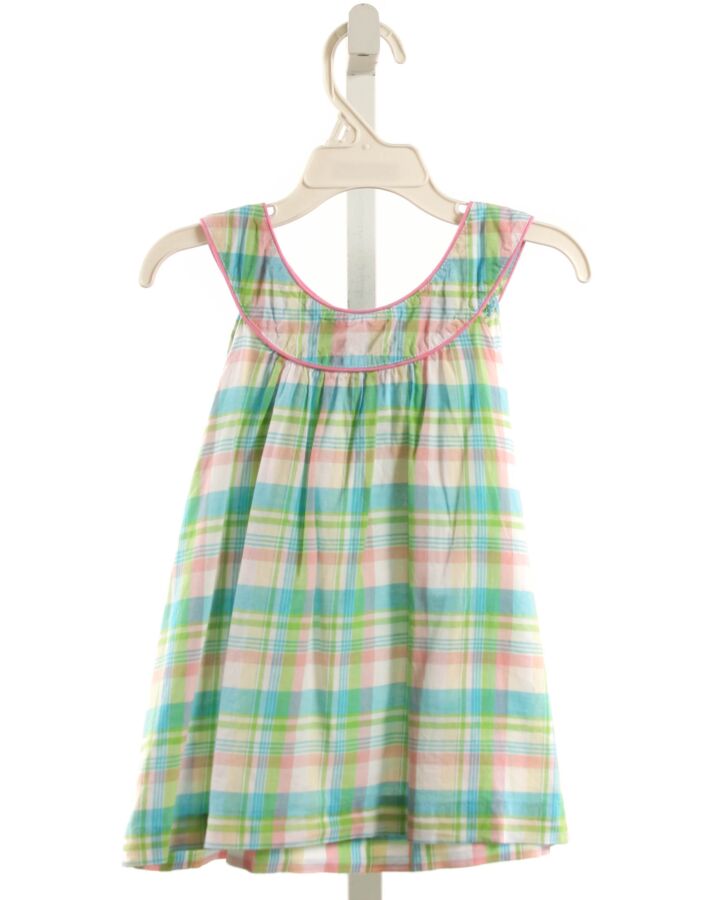 BELLA BLISS  AQUA  PLAID  SLEEVELESS SHIRT