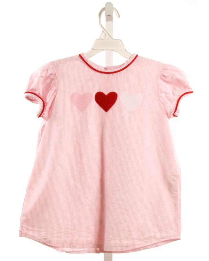 HANNAH KATE  PINK  WINDOWPANE APPLIQUED SHIRT-SS