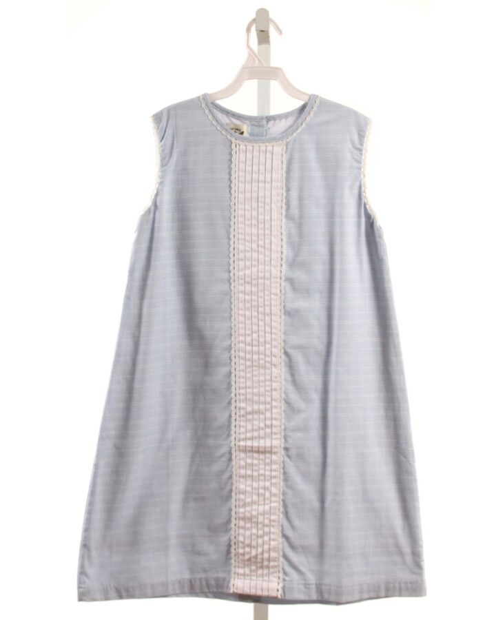 THE OAKS APPAREL   LT BLUE    DRESS WITH LACE TRIM