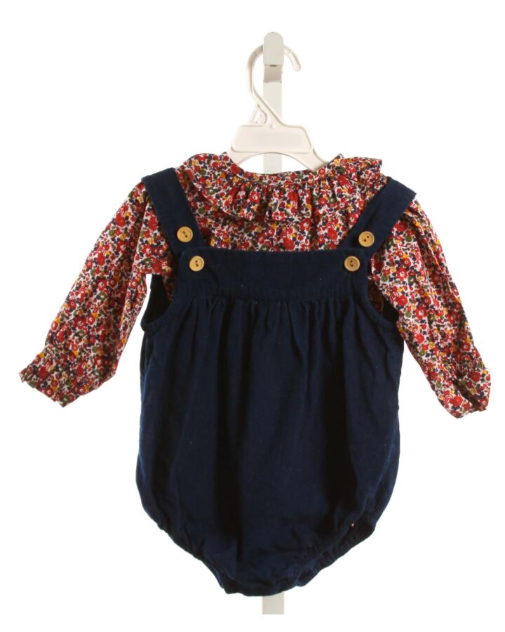 GRACE & JAMES  NAVY CORDUROY   BUBBLE WITH RUFFLE