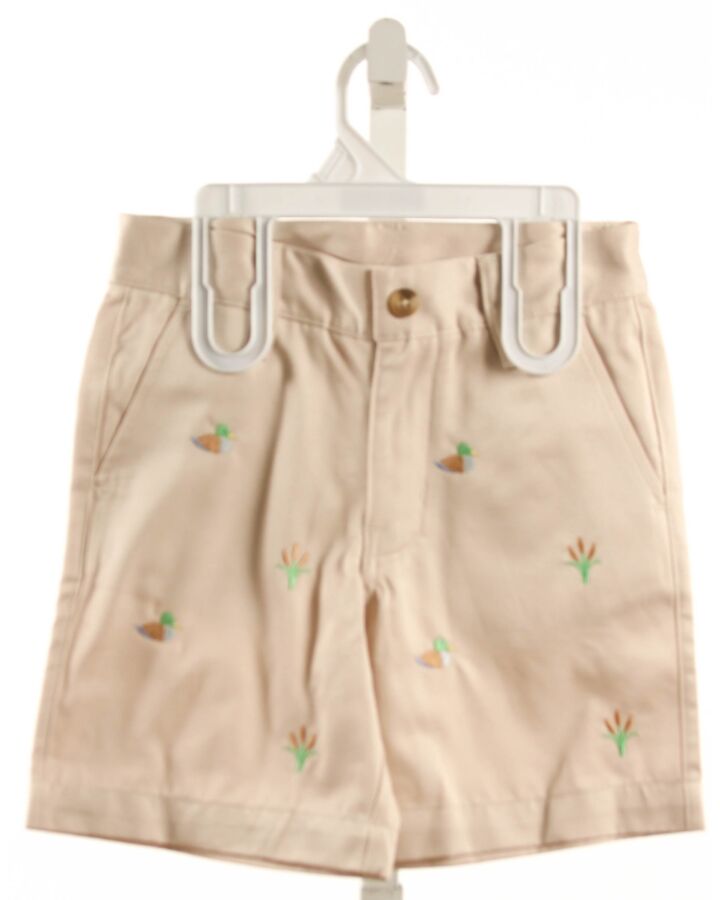 THE BEAUFORT BONNET COMPANY  KHAKI   EMBROIDERED SHORTS