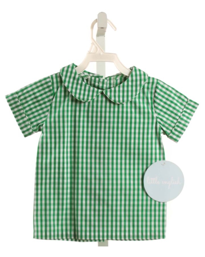 LITTLE ENGLISH  GREEN  GINGHAM  SHIRT-SS