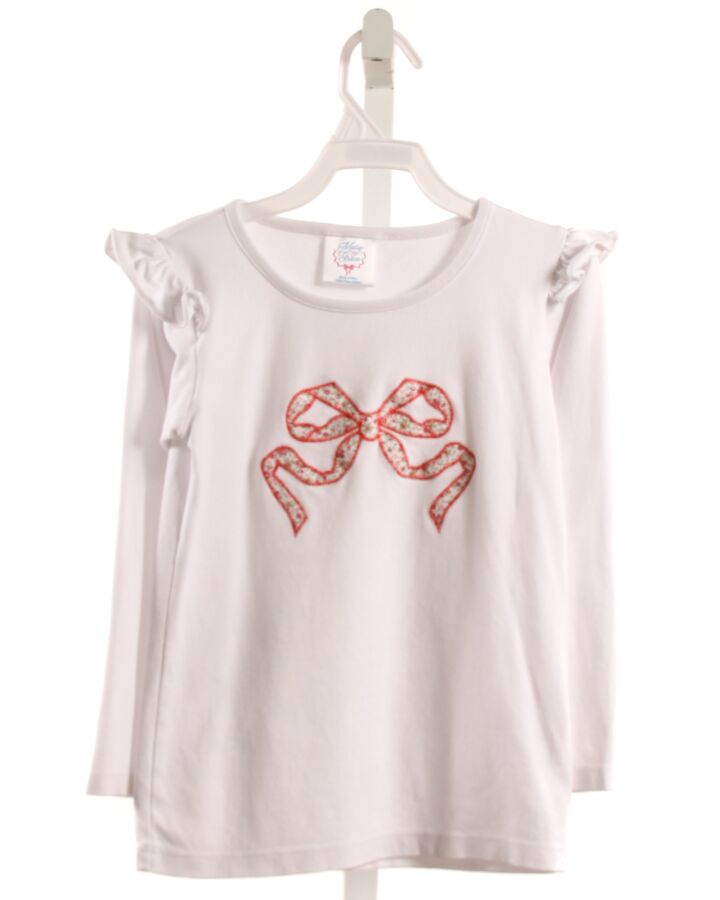 MARY & GRACE  WHITE   APPLIQUED KNIT LS SHIRT