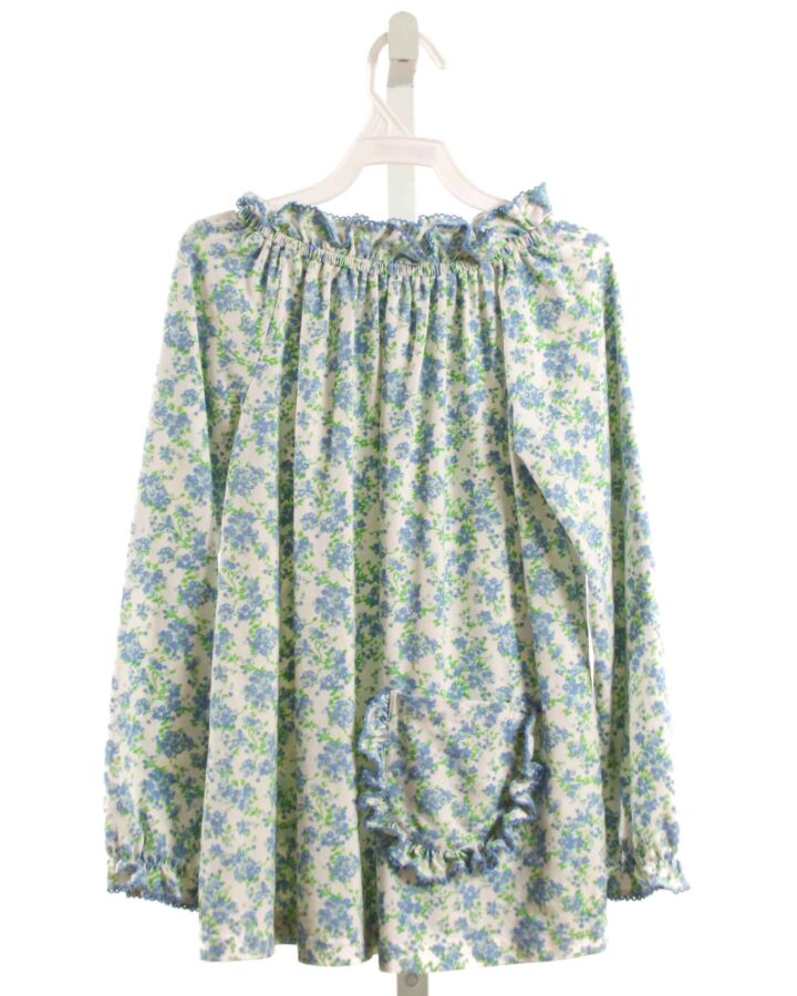 EYELET & IVY  BLUE  FLORAL  KNIT LS SHIRT WITH EYELET TRIM