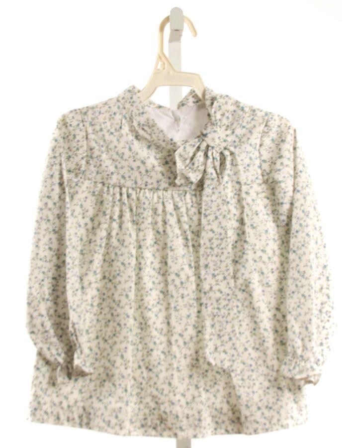 MARY & GRACE  WHITE  FLORAL  DRESS SHIRT WITH BOW