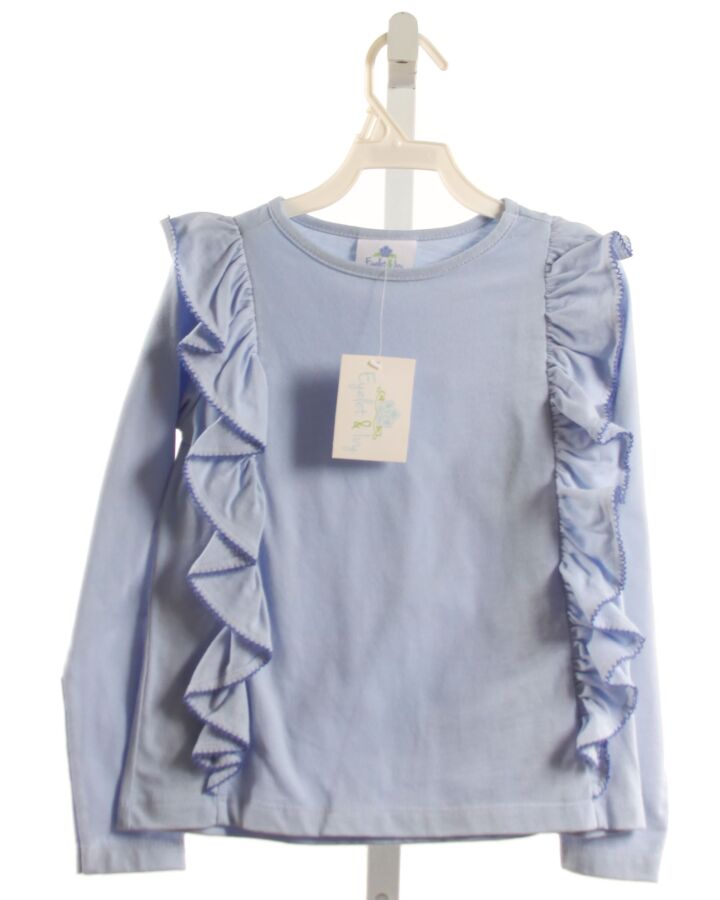 EYELET & IVY  BLUE    KNIT LS SHIRT WITH RUFFLE