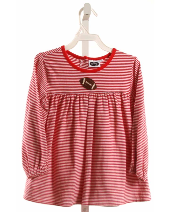 PBJ  RED  STRIPED APPLIQUED KNIT LS SHIRT