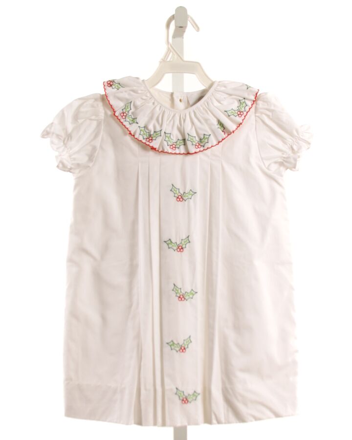 THE PROPER PEONY  WHITE   EMBROIDERED DRESS WITH PICOT STITCHING