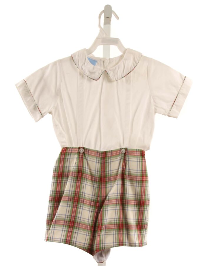 BELLA BLISS  GREEN  PLAID  SHORTALL