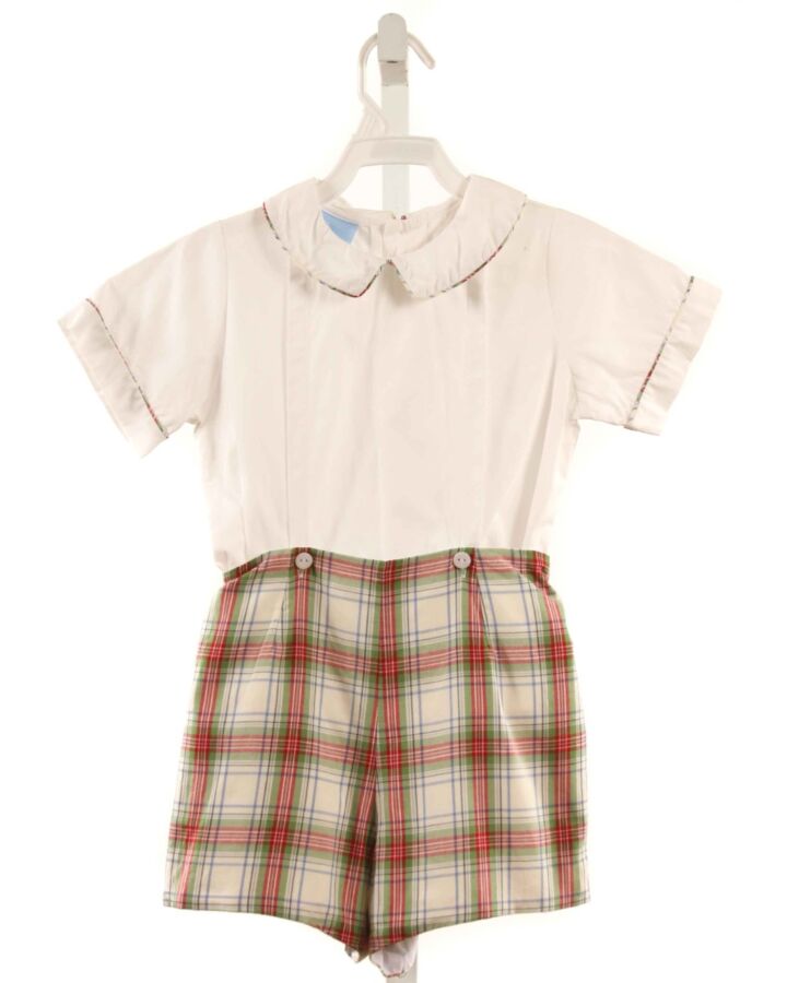 BELLA BLISS  GREEN  PLAID  SHORTALL