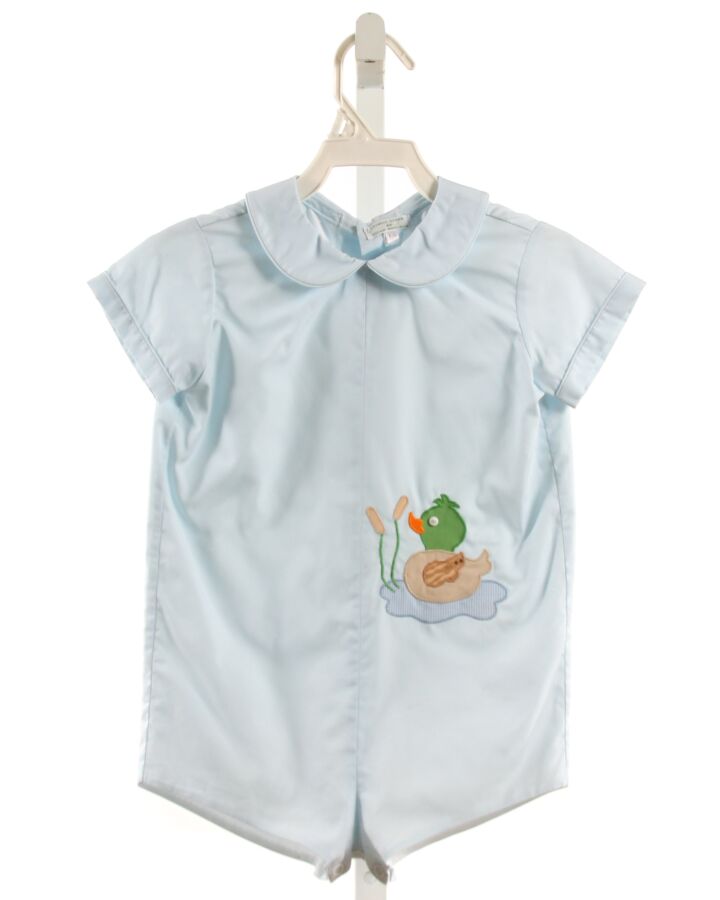 SIMPLY SUSAN  LT BLUE   APPLIQUED SHORTALL