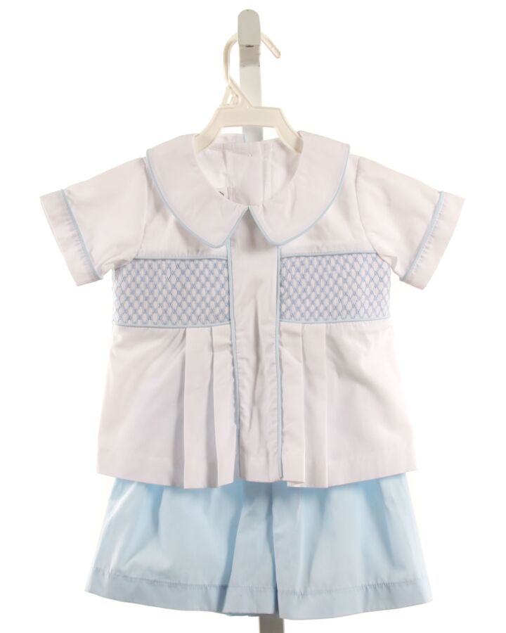 TRUE  LT BLUE   SMOCKED 2-PIECE OUTFIT