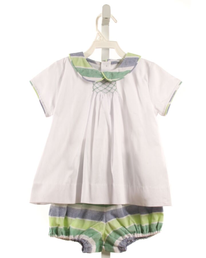 ALICE KATHLEEN  GREEN  STRIPED SMOCKED 2-PIECE OUTFIT