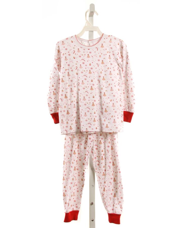 PATY, INC  RED  PRINT  LOUNGEWEAR WITH PICOT STITCHING