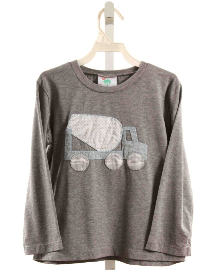 SHRIMP & GRITS  GRAY   APPLIQUED KNIT LS SHIRT