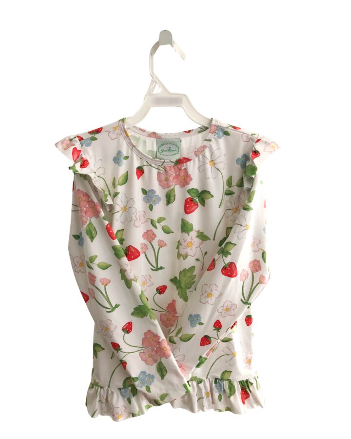 GRACE & JAMES  WHITE  FLORAL  RASH GUARD