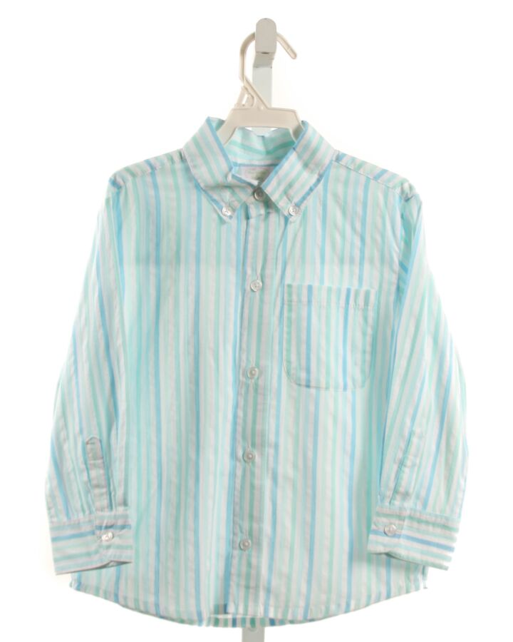 ALICE KATHLEEN  AQUA  STRIPED  DRESS SHIRT