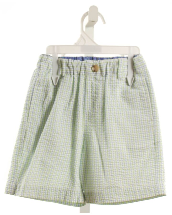 J. BAILEY  LT GREEN SEERSUCKER PLAID  SHORTS