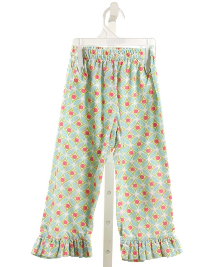 ORIENT EXPRESSED  AQUA CORDUROY   PANTS WITH RUFFLE