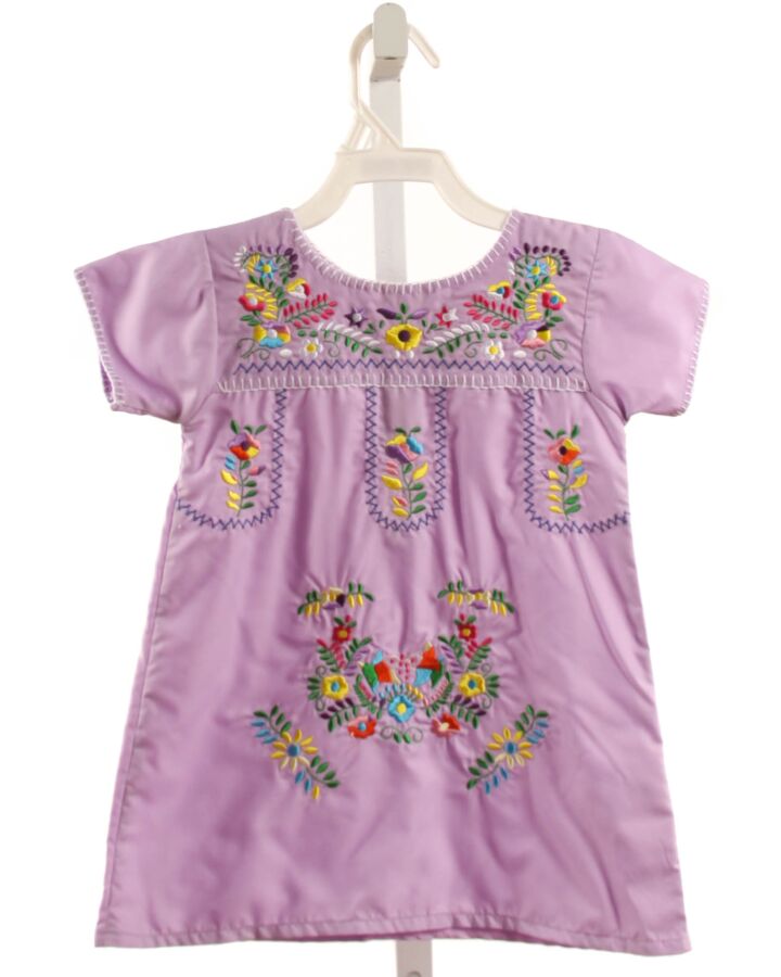 SMOCKED THREADS CECIL & LOU  LAVENDER  FLORAL EMBROIDERED DRESS