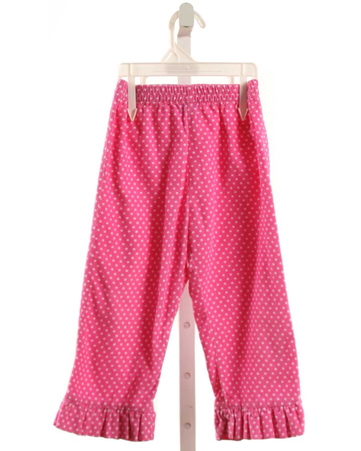 ORIENT EXPRESSED  PINK CORDUROY POLKA DOT  PANTS WITH RUFFLE