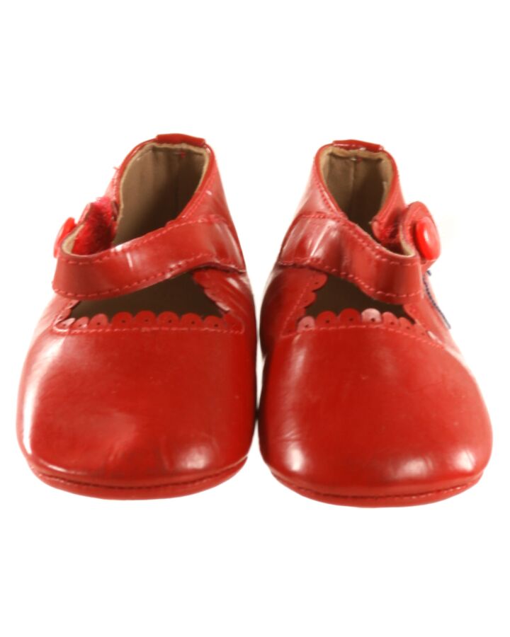 ELEPHANTITO RED MARY JANES *THIS ITEM IS GENTLY USED WITH MINOR SIGNS OF WEAR (MINOR CREASING AND STAINS) *GUC SIZE TODDLER 4