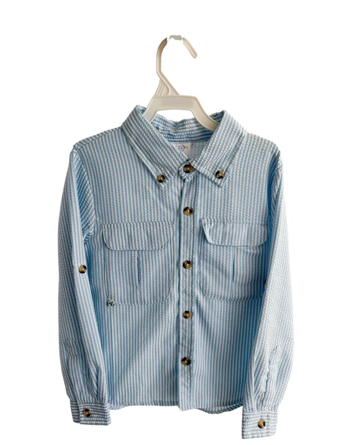 PRODOH  LT BLUE SEERSUCKER STRIPED  DRESS SHIRT