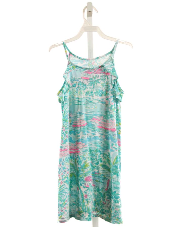 LILLY PULITZER  GREEN    KNIT DRESS WITH RUFFLE