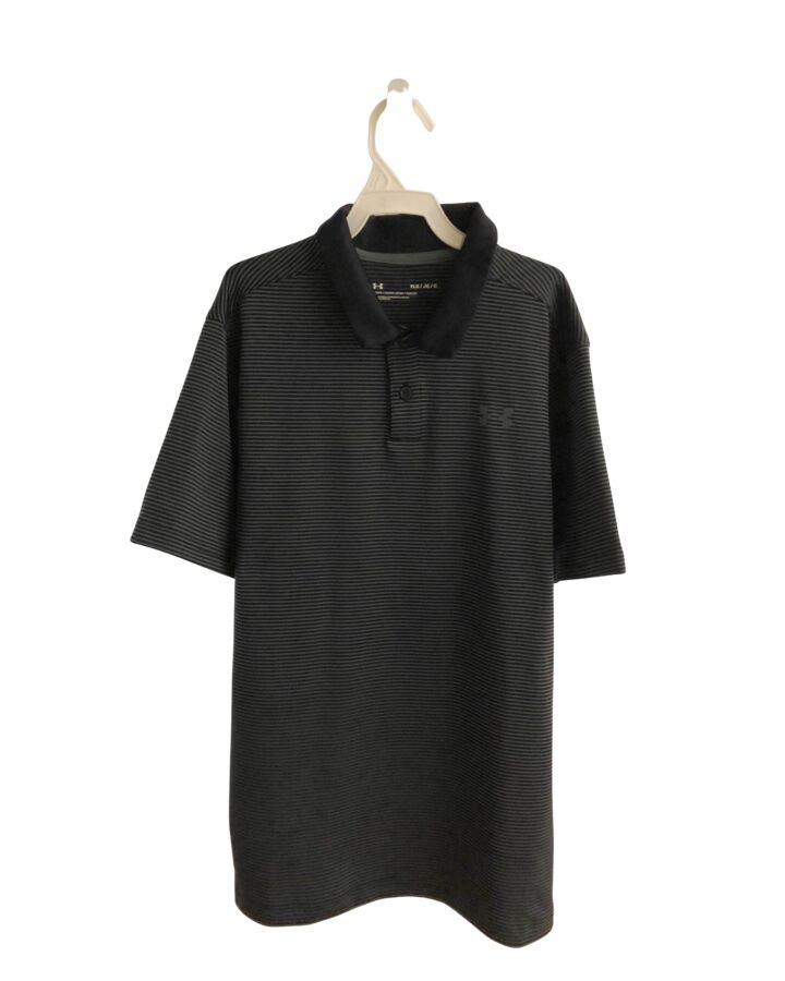 UNDER ARMOUR  BLACK  STRIPED  KNIT SS SHIRT