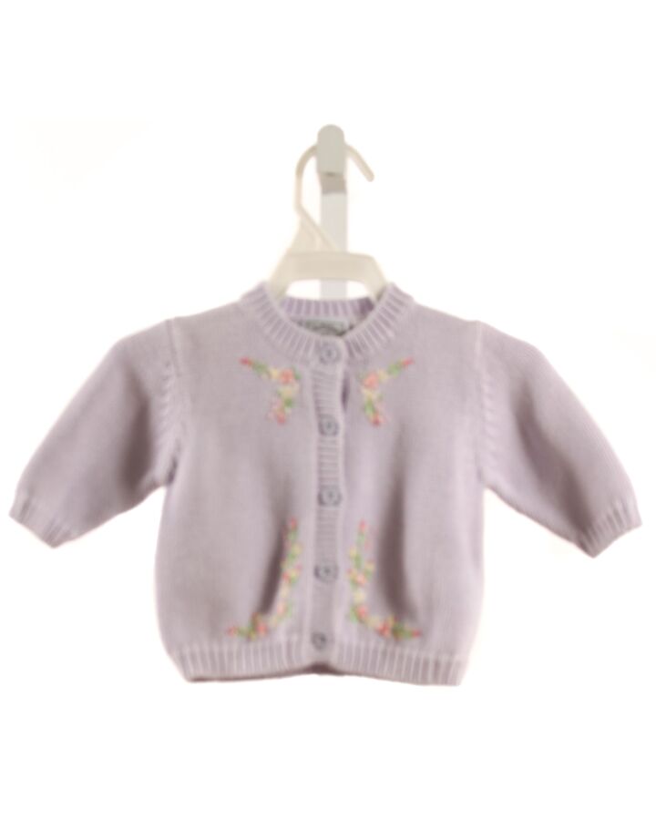 LULLABY CLUB LAYETTE  LAVENDER  FLORAL EMBROIDERED CARDIGAN